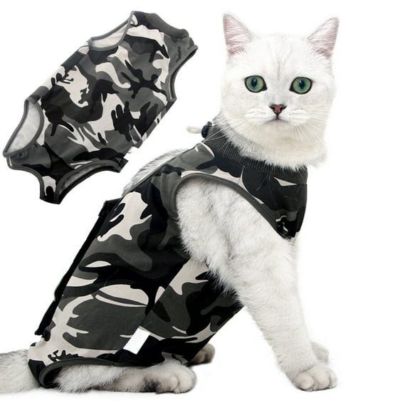 Visland Recovery Suit Breathable Lick-proof Surgery Recovery Cats Abdominal Wounds Bandages Clothes Pet Accessories