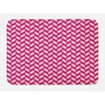 thumbnail image 1 of Abstract Bath Mat, Candy Surface Style Wavy Lines in Vibrant Pink Tones Sweet Cute Yummy Design, Non-Slip Plush Mat Bathroom Kitchen Laundry Room Decor, 29.5 X 17.5 Inches, Magenta White, Ambesonne, 1 of 2