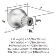 thumbnail image 5 of Amerock Cowrie 1-1/8 inch (29mm) Diameter Polished Chrome Cabinet Knob, 5 of 6