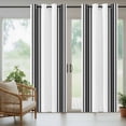 thumbnail image 4 of Black Striped Outdoor Curtains for Patio Waterproof,Windproof Privacy Curtains with Weighted Bottom,Modern White Striped Abstract Art Aesthetics Outside Drapes for Picnic Garage Yard 54"x95" 2 Panel, 4 of 8