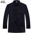 thumbnail image 2 of Naiovety Uniforme de Chef, delantal de cocina de manga larga de poliéster con bolsillos delanteros, suministros profesionales para el hogar de Negro 4XL, 2 of 6