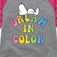 thumbnail image 3 of Peanuts - Dream In Color - Toddler & Youth Girls Raglan Graphic T-Shirt, 3 of 6