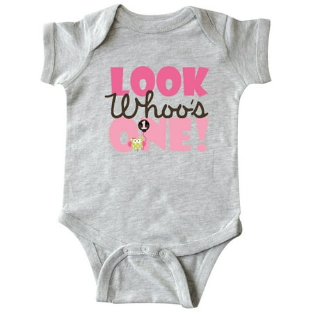 

Inktastic Look Who Is One Owl Gift Baby Girl Bodysuit