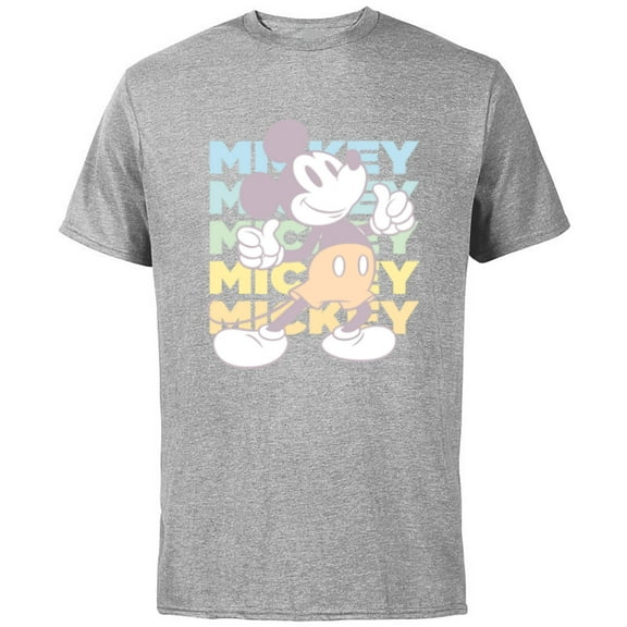 Disney Mickey Mouse Vintage Classics Thumbs-Up Retro Fade - Short Sleeve Cotton T-Shirt for Adults - Customized-Athletic Heather