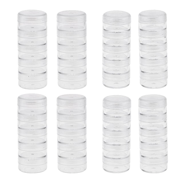 8Sets 5g Caja forma forma forma de plástico apilable Caja Píldora Maquillaje Muestra Organizador Joyería perfecl Contenedores apilables de almacenamiento