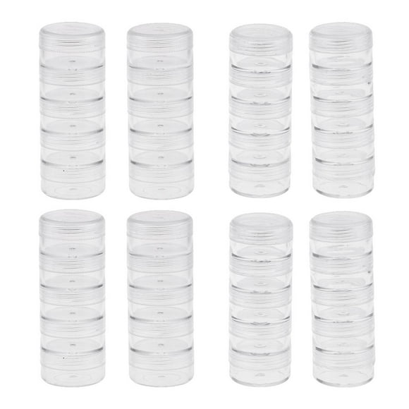 8Sets 5g Caja forma forma forma de plástico apilable Caja Píldora Maquillaje Muestra Organizador Joyería perfecl Contenedores apilables de almacenamiento