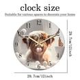 thumbnail image 7 of Rustic Brown Glass Wall Clocks Battery Operated 12 Inch Highland Cow Clock for Bathroom Bedroom Living Room Funny Round Analog Wall Clock, 7 of 7