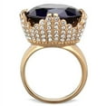 thumbnail image 3 of Luxe Jewelry Designs Women's IP Rose Gold Plated Stainless Steel Engagement Ring with Amethyst CZ -, 3 of 4
