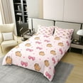 thumbnail image 2 of Erosebridal Cartoon Capybara 100% Cotton Comforter Cover Twin, Bowknot Bedding Twin Size, Princess Room Decor, Reversible 2pcs（No Comforter）, 2 of 6