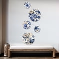 thumbnail image 2 of Designart "Neo-Victorian Cameos In Cobalt" Floral Round Wall Art Set Of 5 - Blue Cottage Office Room Wall Art Set, 2 of 6