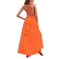 thumbnail image 2 of Warop Women's Backless Halter Neck Maxi Dress Sleeveless Tie Flowy Beach Vacation Dress Summer Trendy Solid Color Clothes, 2 of 9
