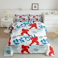 thumbnail image 2 of Homewish Ice Hockey Gamer Boy 3 Pieces Queen Comforter Set,Abstract Graffiti Splash Ultra Soft Bedding Sets,Sport Gaming Bedding Comforter Set Breathable,Microfiber Bedroom Decor, 2 of 8