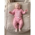 thumbnail image 5 of RUINIXCW New To The Cousin Crew Newborn Baby Boy Hospital Coming Home Outfit Infant Baby Boys Fall Winter Clothes Long Sleeve Waffled Romper and Pants Hat Set, 5 of 9