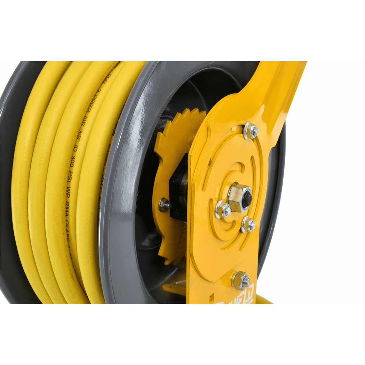BluBird OilShield Rubber All - In - One 3/8" x 50' Air Hose Reel Heavy Duty Single Arm Assembly