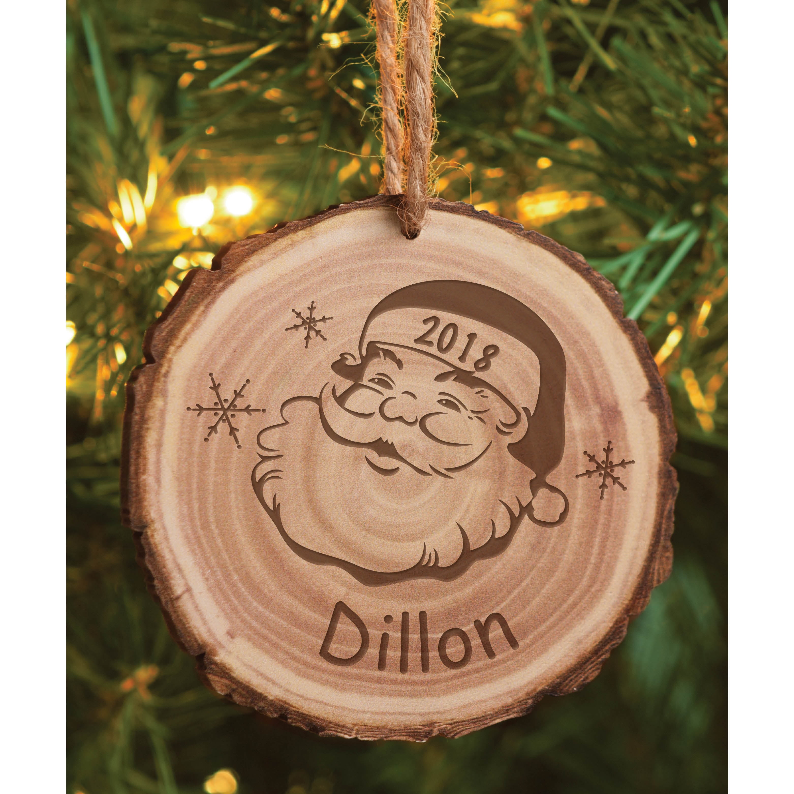 Personalized Jolly Saint Nick Bark Ornament