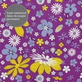 thumbnail image 4 of Purple Floral Flowers Pattern Shower Curtain, Retro Style Waterproof Bath Curtains for Bathroom Decorations, 72 x 72 inches, 4 of 7