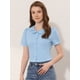 thumbnail image 2 of INSPIRE CHIC Blusa De Manga Farol Con Cuello Peter Pan De Carrera Con Botones para Mujer Azul Claro XL INSPIRE CHIC Camisa, 2 of 5