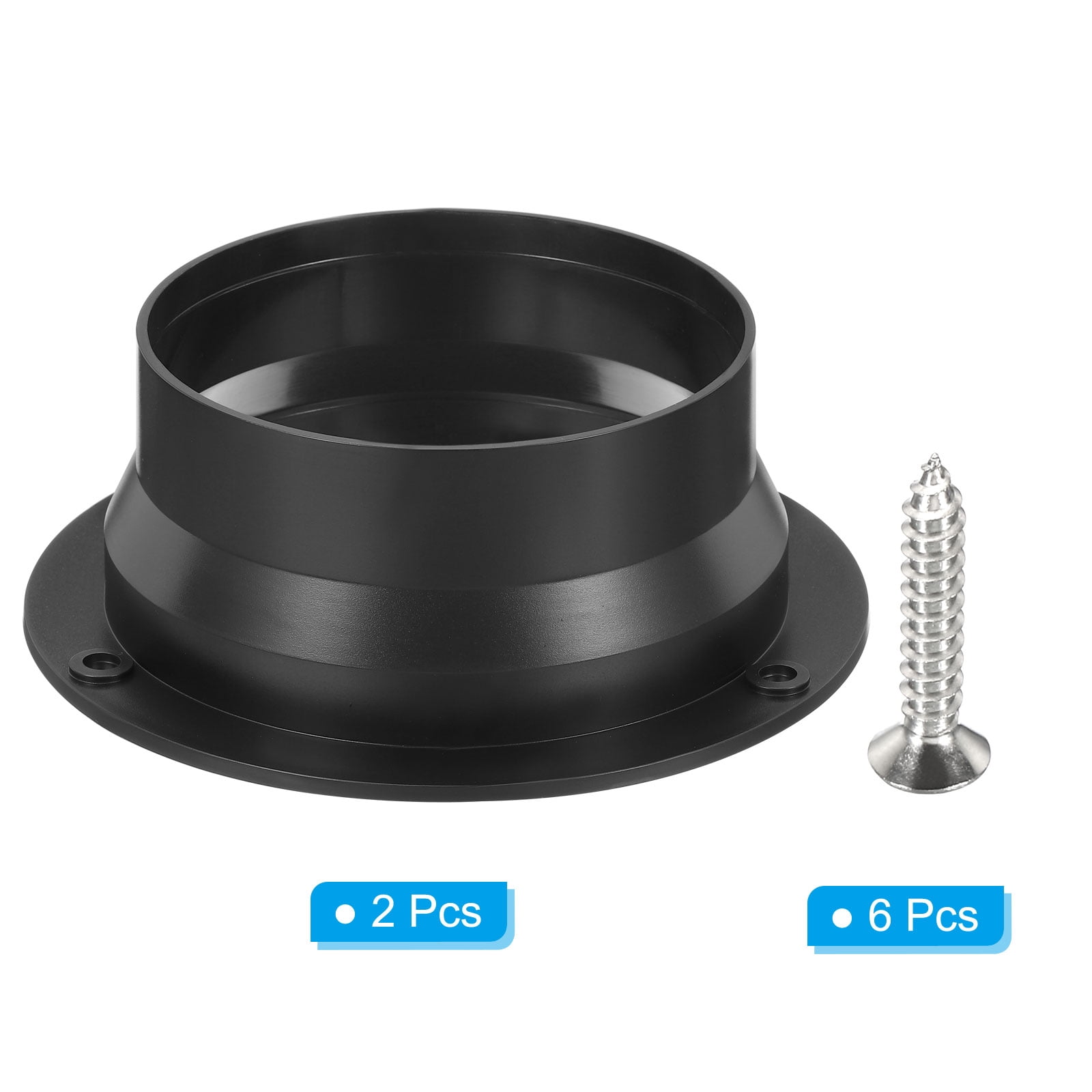 Uxcell 4" Duct Connector Flange ABS Exhaust Inlet Outlet Duct Mounting Plate for Air Heating Cooling HVAC 2 Pcs