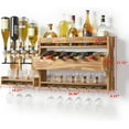 thumbnail image 7 of Wood Wine Rack Wall Mounted, Liquor Bottle Display Shelf for The Home Bar,Wine and Liquor Wall Rack with Glass Holder,Rustic Bar Shelves with 4-Bottle Whiskey Liquor Dispenser, 7 of 7