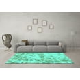 thumbnail image 3 of Ahgly Company Machine Washable Indoor Rectangle Abstract Turquoise Blue Modern Area Rugs, 7' x 9', 3 of 4