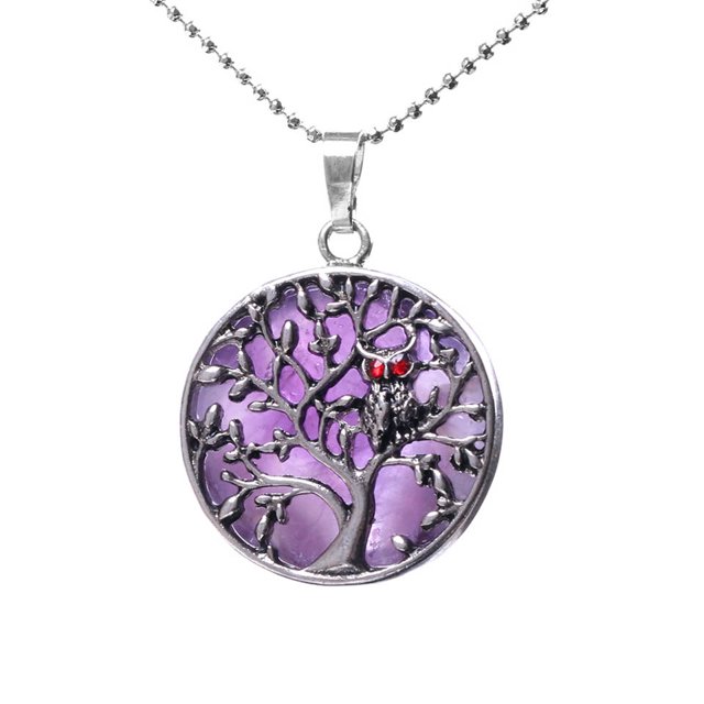 Colliers & Pendentifs Arbre de Vie Creux Argent Ancien Rond Femmes Hommes