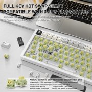 ATTACK SHARK X86 75% Wireless Gasket Mechanical Keyboard with Knob, CNC Aluminum Turd, 3 Mode Connectivity,82 Key Hot Swappable,Custom Linear Switches RGB Gaming Keyboard for Win/Mac/Linux-Star White