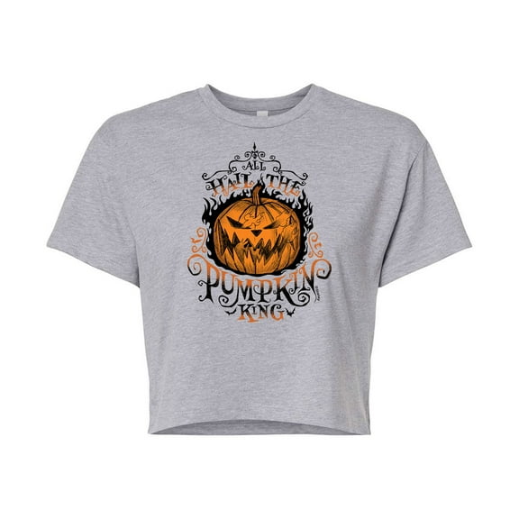 The Nightmare Before Christmas - Pumpkin King - Juniors Cropped Cotton Blend T-Shirt