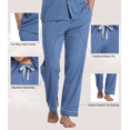 thumbnail image 4 of MAYFISH 100% Cotton Men's Sleepwear Short Sleeve Top and Long Pants Pajama Set Summer Breathable Pjs with Pockets (Blue,M), 4 of 7