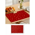 thumbnail image 4 of Placemats Set of 6, Christmas Red Woven Placemat, Linen Place Mats for Kitchen/Dining Tables, Winter Snowflakes Xmas Retro Washable Table Mats for Party, 4 of 8
