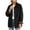 Black, variant on Women's Barn Jacket Collared Button Down Mid-Length Shacket Jackets with Plaid Lining for Fall Winter