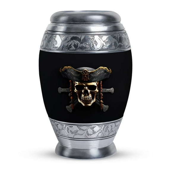 Minimalistic 3d Render Pirate Skull Small Urn, Keepsake Urns For Human Ashes, Funeral Urns For Adult Ashes Men, Cremation Urn For Ashes For Women, Mini Urn For Ashes Adult Male 3" ,1pc