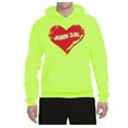 thumbnail image 2 of Loved John 3:16 Bible Verse Christian Inspirational/Christian Unisex Graphic Hoodie Sweatshirt, Safety Green, Large, 2 of 3