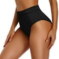 thumbnail image 4 of B91xZ High Waisted Bikini Bottoms Women High Waisted Bikini Bottoms High Cut Swim Bottom Full Coverage Swimsuit Bottom Sports Black,XXL, 4 of 4