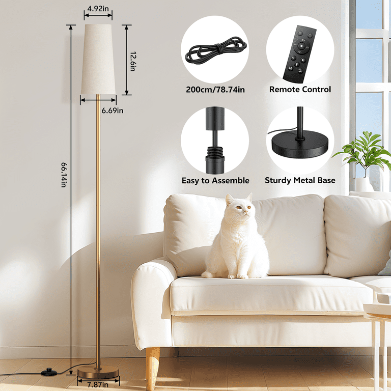 Untimaty 66" Dimmable Floor Lamp With Remote Control photo 7