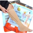 thumbnail image 1 of Calcetines de compresión cortos/pequeños con cremallera y puntera abierta - Las mejores medias de apoyo para las piernas (L (corto) - pantorrilla 10-13in, beige) Xemadio CJWUS-4083, 1 of 7