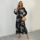 thumbnail image 3 of Vestidos de manga larga con estampado floral bohemio, vestido de playa de verano sexy con abertura frontal, vestidos largos elegantes con forro y vendaje para mujer 2024, 3 of 4