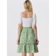 thumbnail image 4 of Falda Floral Fluida Con Volantes En El Dobladillo Para Mujer Verde XS, 4 of 6