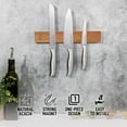 thumbnail image 3 of Zulay Kitchen 11.75" Seamless Maple Wood Magnetic Knife Holder - Wooden Magnetic Knife Strip for Organizing your Kitchen (Acacia Wood), 3 of 8