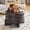 Dark Brown-faux leather, variant on Round Storage Ottoman Bench, Upholstered Lift Top Storage Foot Stool with Solid Wood Legs, Multifunctional Circular Ottoman Footrest for Living Room Bedroom Entryway