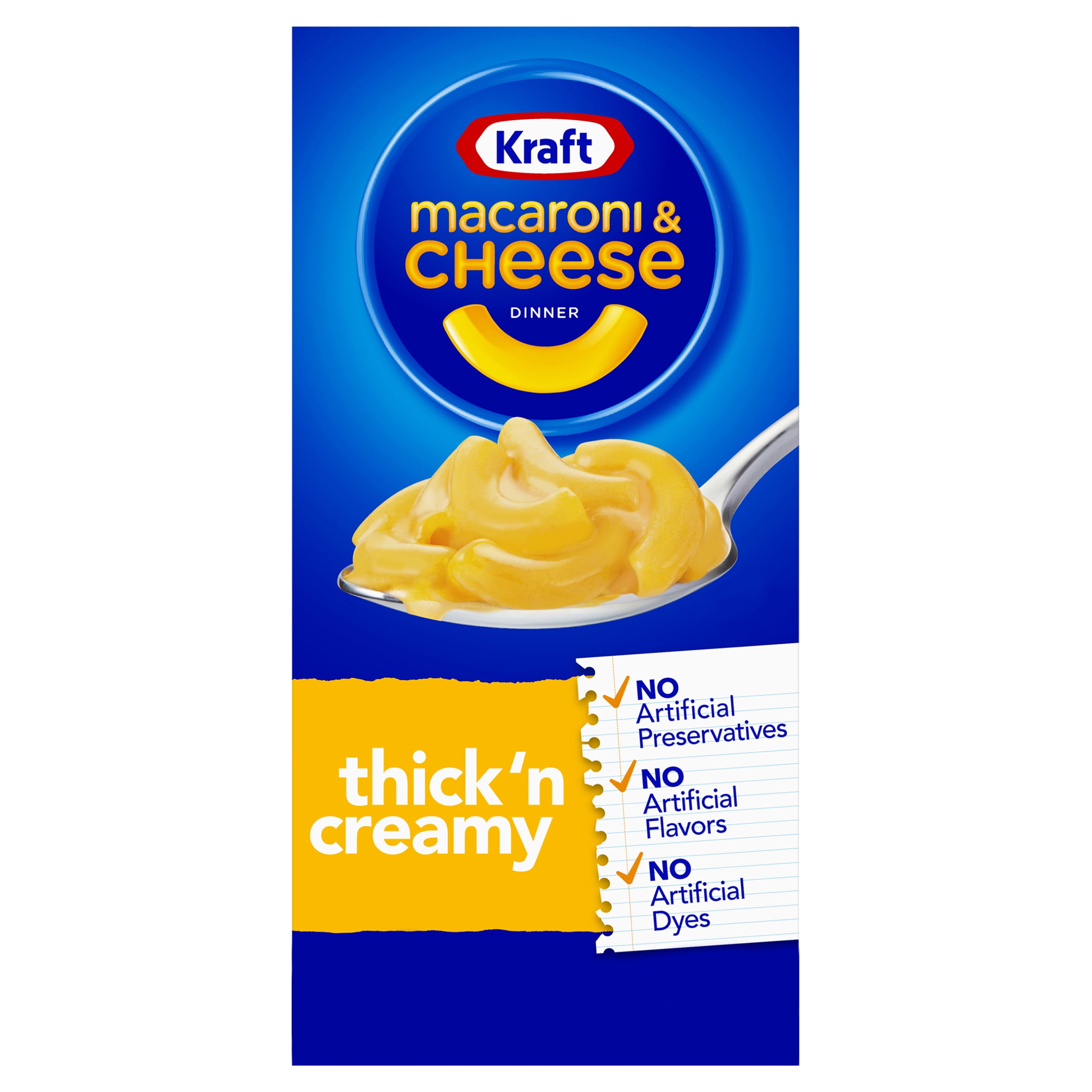 Kraft Thick and Creamy Mac and Cheese Dinner, 7.25 oz Box