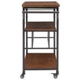thumbnail image 3 of Linon Austin Rustic Wine Cart with Bottle and Glass Storage Metal Frame in Black, 3 of 14