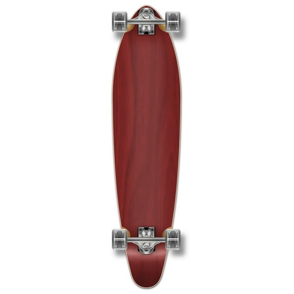 Yocaher Kicktail Blank Longboard Complete - Stained Red