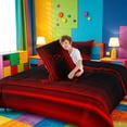 thumbnail image 4 of meiyoeat gradient Initial Print Full Size Comforter Sets,Red Black Monogram A Bedding Comforter Set,Black Reversible,3 Pieces,1 Comforter and 2 Pillowcases, 4 of 7