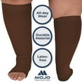 thumbnail image 3 of Wide Calf Compression Stockings for Women and Men 20-30mmHg Brown, 7X-Large, 3 of 8