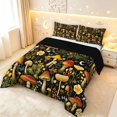 thumbnail image 2 of Homewish Fungus Plant Mushrooms Queen Comforter Set,Floral Butterfly Moon Comforter Sets Queen,Black Reversible,3 Pieces,1 Comforter and 2 Pillowcases, 2 of 7