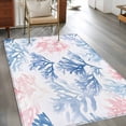 thumbnail image 3 of 3'x5' Area Rugs, Blue Pink Coral Indoor Outdoor Area Rug for Living Room Bedroom, Beach Ocean Summer Coastal Washable Bathroom Rugs Kitchen Floor Carpet Mats Home Decor Aesthetic, 3 of 8