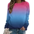 thumbnail image 2 of HAiming Womens Long Sleeved Tops Trendy Gradient Color Round Neck Shirts Fall Winter Plus Size Casual Pullover Blouse, 2 of 4