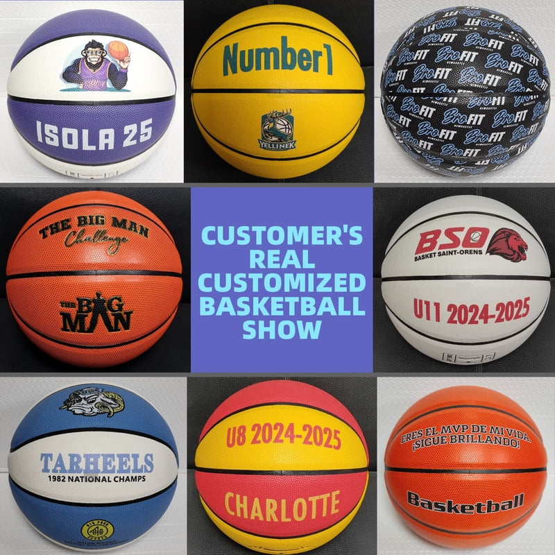 Customized Clothes Custom Logos Soft Leather Standard Size 7/6/5 Boys Girls In&Outdoor Wear-Resistant Game Training Basketball
