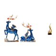 thumbnail image 1 of Escultura de ciervo, estatua de resina, adorno artístico abstracto, figura de fuego, coleccionable, decoración para el hogar, ideal para sala de estar, 1 of 8