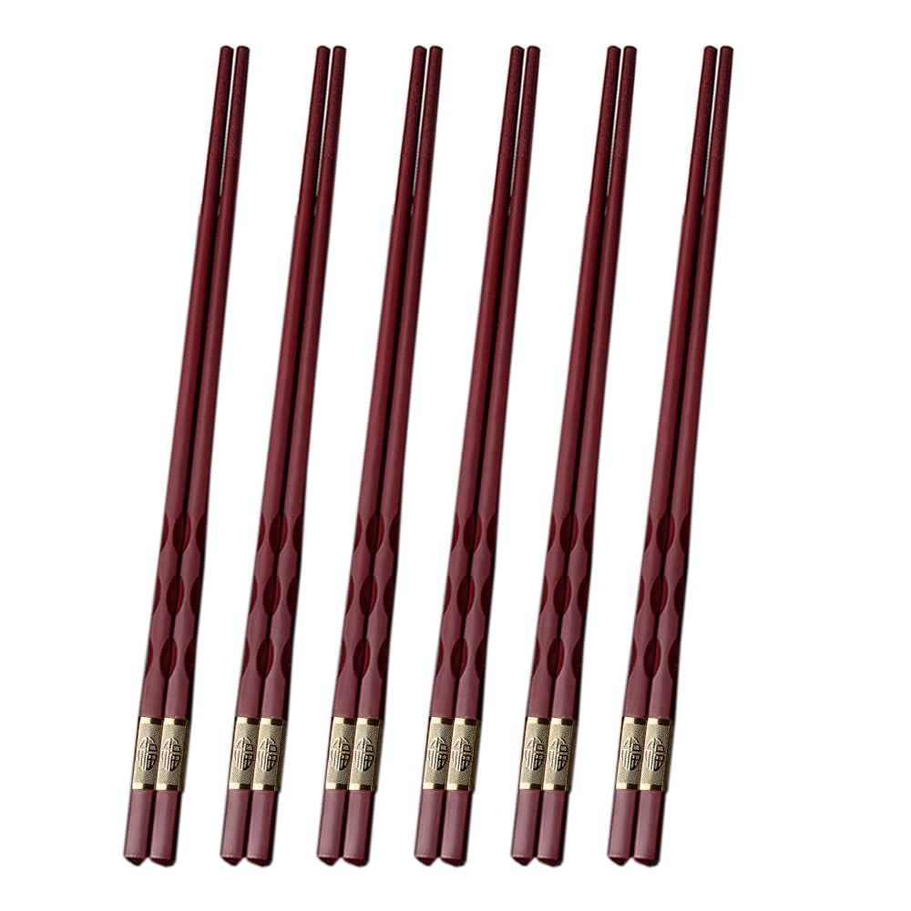 Reusable Chopsticks Dishwasher Safe, NonSlip Chop Sticks Set,Dark red